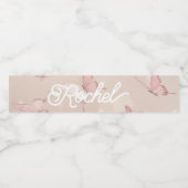 roze vlinder partij water fles label waterfles etiket (Enkel label)