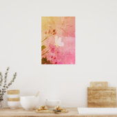 Roze vlinder poster (Keuken)