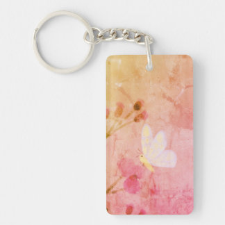 Roze vlinder sleutelhanger