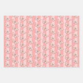 Roze vlinder strepen inpakpapier vel (Voorkant 3)