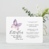 Roze vlinder | Viering van het leven Kaart (Staand voorkant)