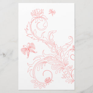 Roze vlinderbloemdraden briefpapier