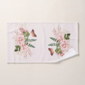  roze vlinderbloemen bad handdoek (Handdoek)