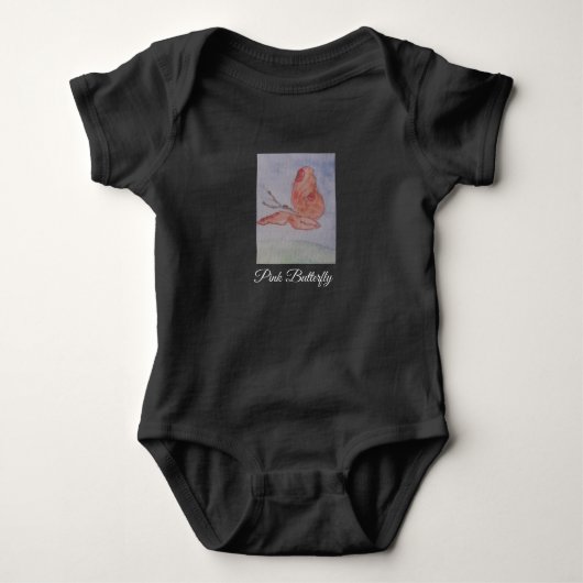 Roze vlinderbodysuit romper (Voorkant)