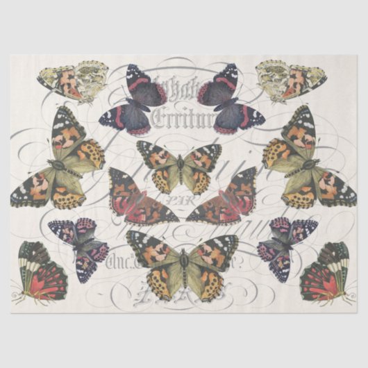 Roze vlinderdeeg tissuepapier (Voorkant)