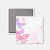 Roze vlindergrens magneet (Voorkant / Achterkant)