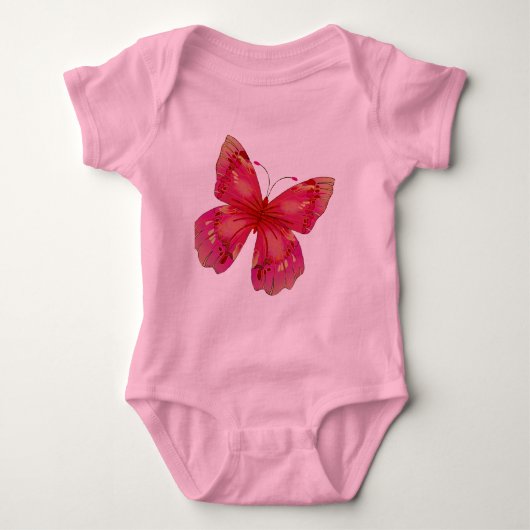 Roze vlinderkunst romper (Voorkant)