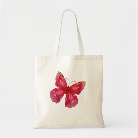 Roze   vlinderkunst tote bag (Voorkant)