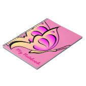 Roze vlinderlaptop notitieboek (Linkerzijde)