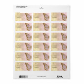 roze vlindermodel etiket (Full Sheet)