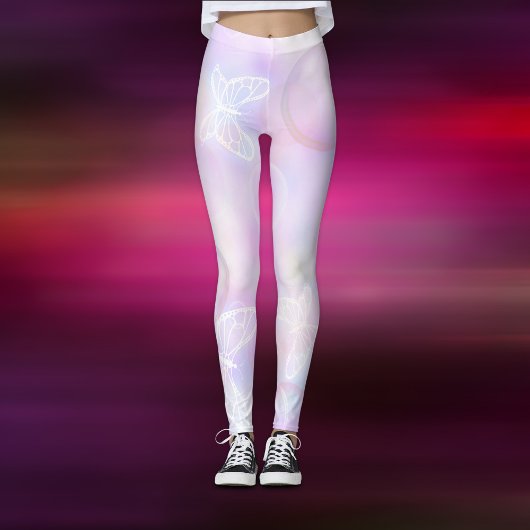 Roze vlinderpatroon leggings