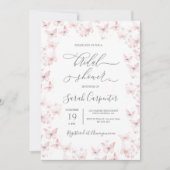 Roze Vlinders Bruids Douche Uitnodiging (Voorkant)