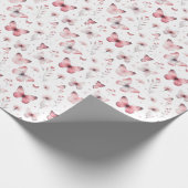 Roze Vlinders Cadeaupapier (Hoek)