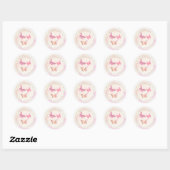 Roze Vlinders Circulaire Retouradres Ronde Sticker (Vel)