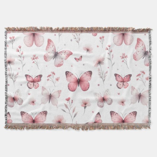 Roze Vlinders Deken (Voorkant)