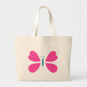Roze Vlinder's Grote Tote Bag