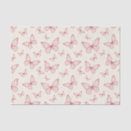 Roze vlinders in crème tissuepapier