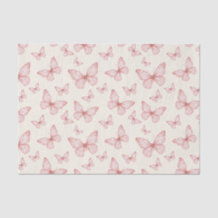 Roze vlinders in crème tissuepapier