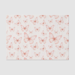 Roze vlinders in crème tissuepapier