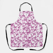 Roze Vlinders Modern Elegant Aangepaste Monogram Schort (Voorkant)