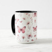 Roze Vlinders Mok (Voorkant links)