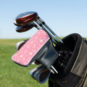 Roze Vlinders Naadloos Patroon Golfheadcover (Insitu)