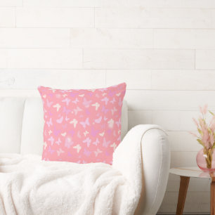 Roze Vlinders Naadloos Patroon Kussen