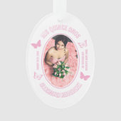 Roze Vlinders Quinceanera Ornament (voorkant)