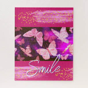 roze vlinders Stippen Abstract Legpuzzel