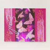 roze vlinders Stippen Abstract Legpuzzel (Horizontaal)