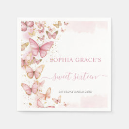  Roze Vlinders Sweet 16 Quinceanera XV 15 Servet