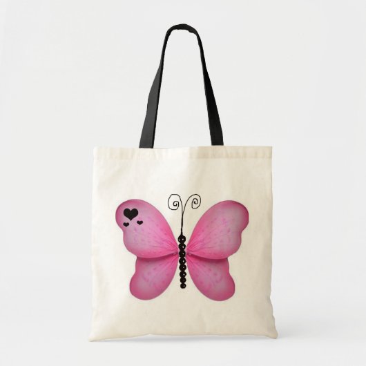Roze vlindertas tote bag (Voorkant)