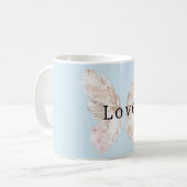 roze vlindervleugels koffiemok (Voorkant links)