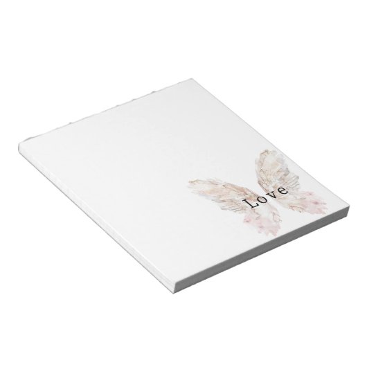 roze vlindervleugels notitieblok (Schuin)