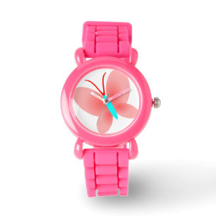 Roze vlindervormig ontwerp horloge