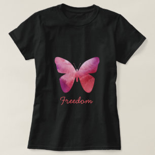 Roze vlindervrijheid t-shirt