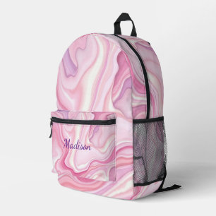 Roze Vloeibare Abstracte Ontwerp Bedrukte Rugzak