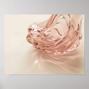 Roze Vloeibare Glas Sculptuur Wandkunst Poster