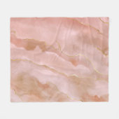 Roze Vloeibare Marmeren Gouden Textuur Fleece Deken (Voorkant (Horizontaal))