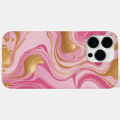 Roze vloeistof met gouden strepen Case-Mate iPhone case (Achterkant (horizontaal))