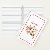 Roze  Vloer Bouquet Name Notitieboek (Binnen)