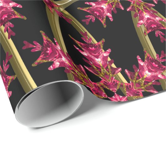 Roze vlokken cadeaupapier (Rol Hoek)