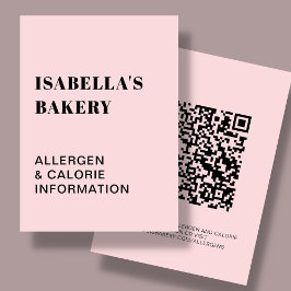 Roze voedingsallergie Calorie-informatie QR-code-K Visitekaartje