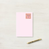 Roze voedingskraker post-it® notes (Op bureau)