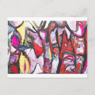 Roze voelen in plaats van rood (abstract schildere briefkaart