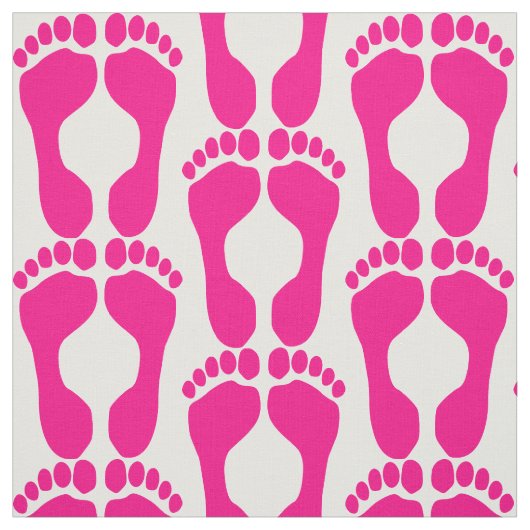 Roze Voet Prints Stof (Swatch)