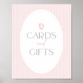 Roze Voetafdruk Baby shower Kaarten en Geschenken Poster (Voorkant)