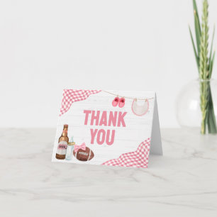 Roze Voetbal Baby Shower Bedankkaart