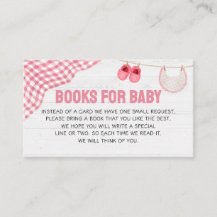 Roze Voetbal Baby Shower Boeken voor Baby Informatiekaartje