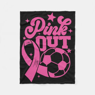 Roze Voetbal Borstkanker Pink Out Kick For A Cure Fleece Deken